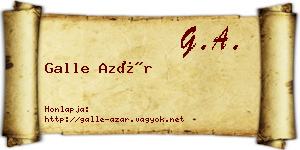 Galle Azár névjegykártya